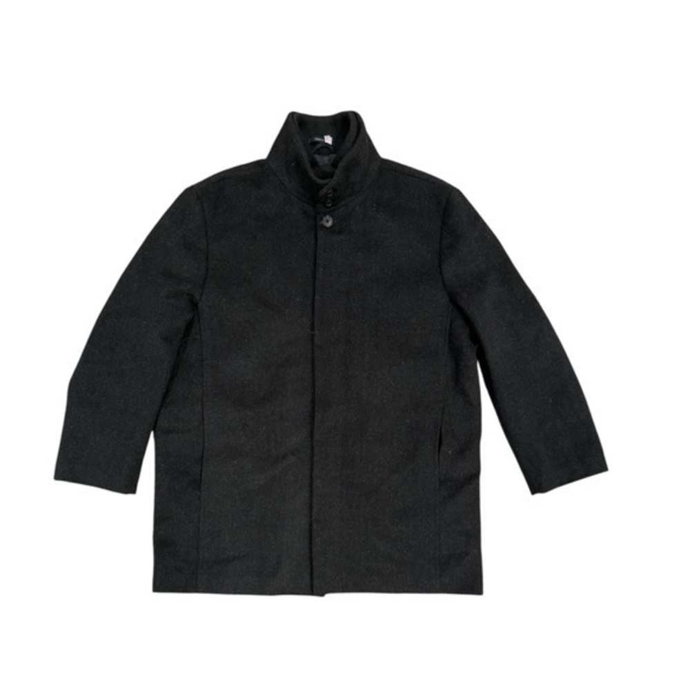 Nautica Black Pea Coat with High Collar and Mid-Length Design Men’s 46R